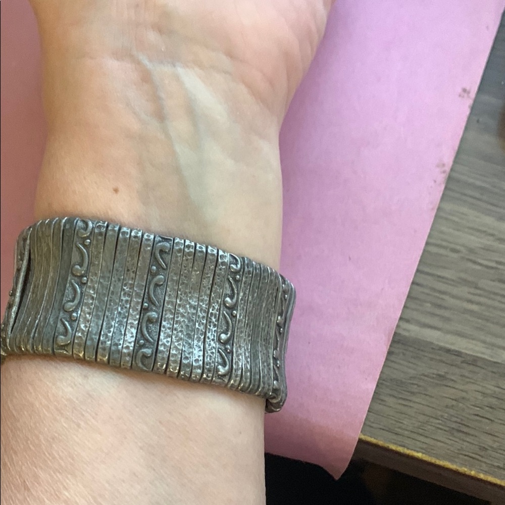 Silver Textured Bracelet - Picture 10 of 13